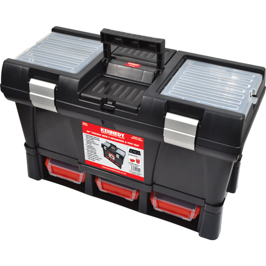 Tool Box, Impact Resistant Plastic, (L) 525mm x (W) 256mm x (H) 325mm