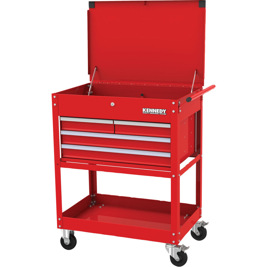 Service Cart, Classic Red, Red, Steel, 4-Drawers, 660 x 500 x 960mm, 280kg Capacity