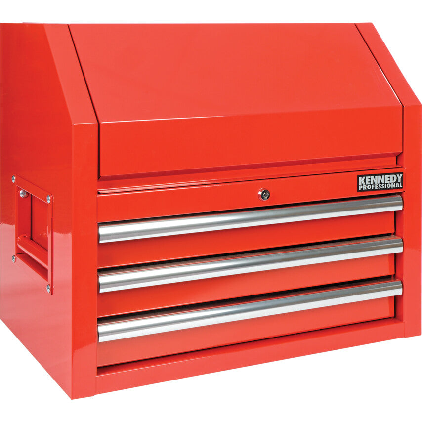 Tool Chest, Classic - Extra Deep, Red, Steel, 3-Drawers, 585 x 684 x 445mm, 130kg Capacity
