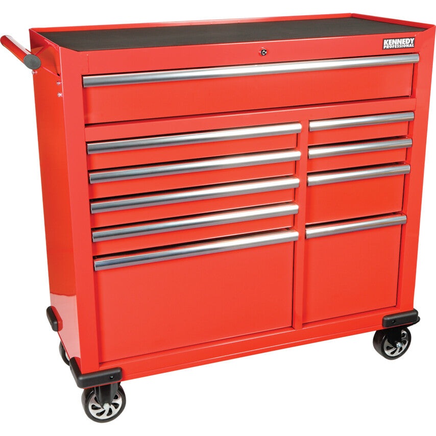 Roller Cabinet, Classic - Extra Wide, Red, Steel, 10-Drawers, 1080 x 1067 x 458mm, 280kg Capacity