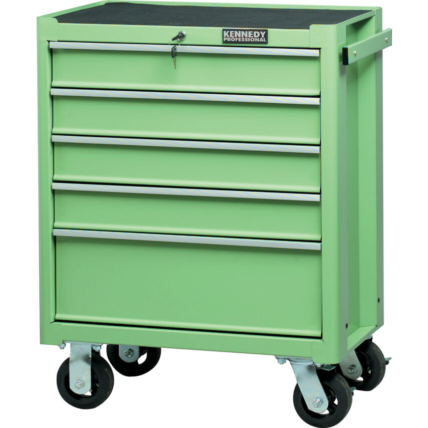 Roller Cabinet, Classic Green, Green, Steel, 5-Drawers, 890 x 690 x 460mm, 145kg Capacity