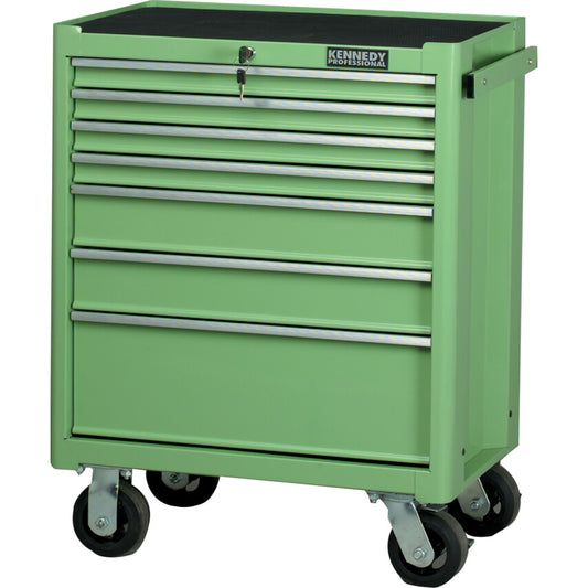 Roller Cabinet, Classic Green, Green, Steel, 7-Drawers, 890 x 690 x 460mm, 175kg Capacity