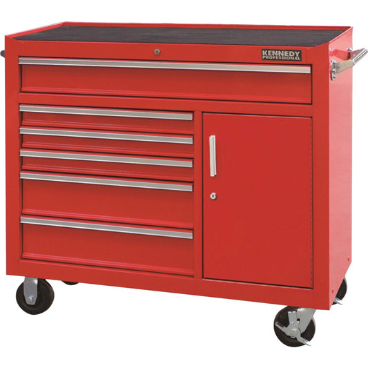 Roller Cabinet, Classic - Extra Wide, Red, Steel, 7-Drawers, 1007 x 1067 x 458mm, 400kg Capacity