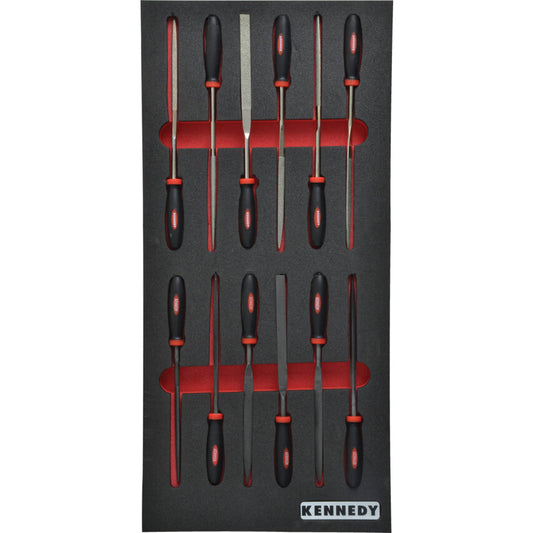 12 Piece Engineers File Set in 2/3 Foam Inlay for Tool Cabinets