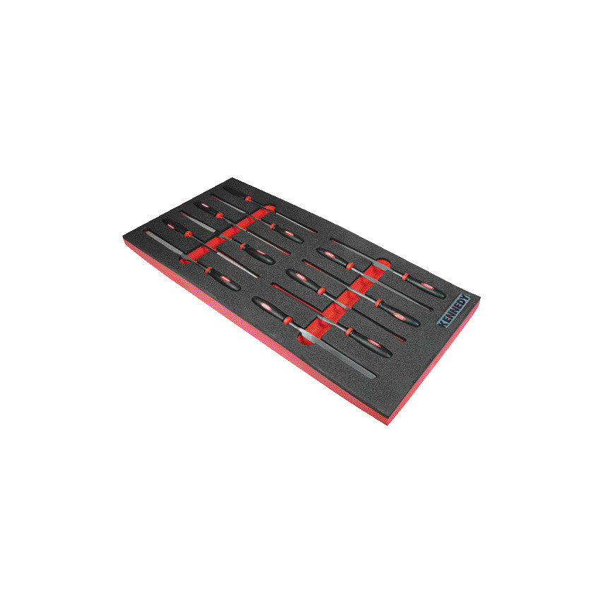 12 Piece Engineers File Set in 2/3 Foam Inlay for Tool Chests