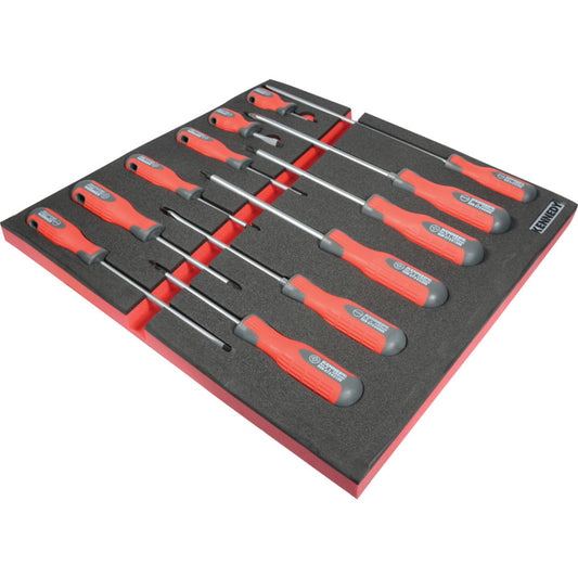 12 Piece Pro-Torq Screwdriver Set in 2/3 Width Foam Inlay for Tool Chests
