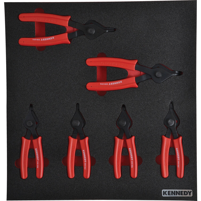 6 Piece Pliers Set in 2/3 Width Foam Inlay for Tool Cabinets