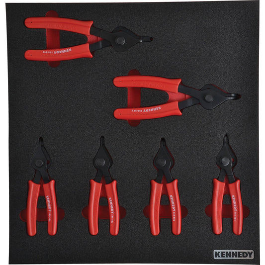 6 Piece Pliers Set in 2/3 Width Foam Inlay for Tool Cabinets
