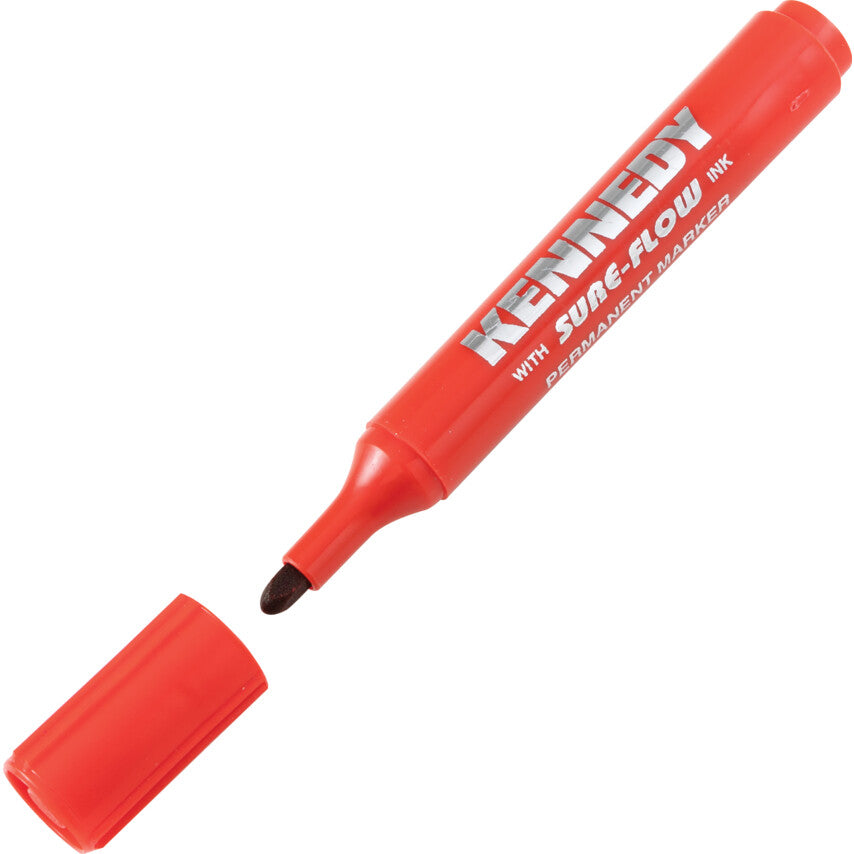 Permanent Marker, Red, Medium Tip Size, Bullet Nib, Single