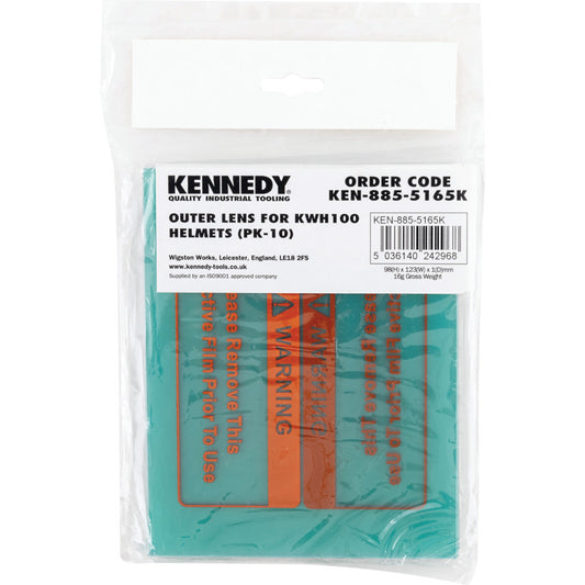 Outer Lens, For Use With Kennedy KWH100 Helmets