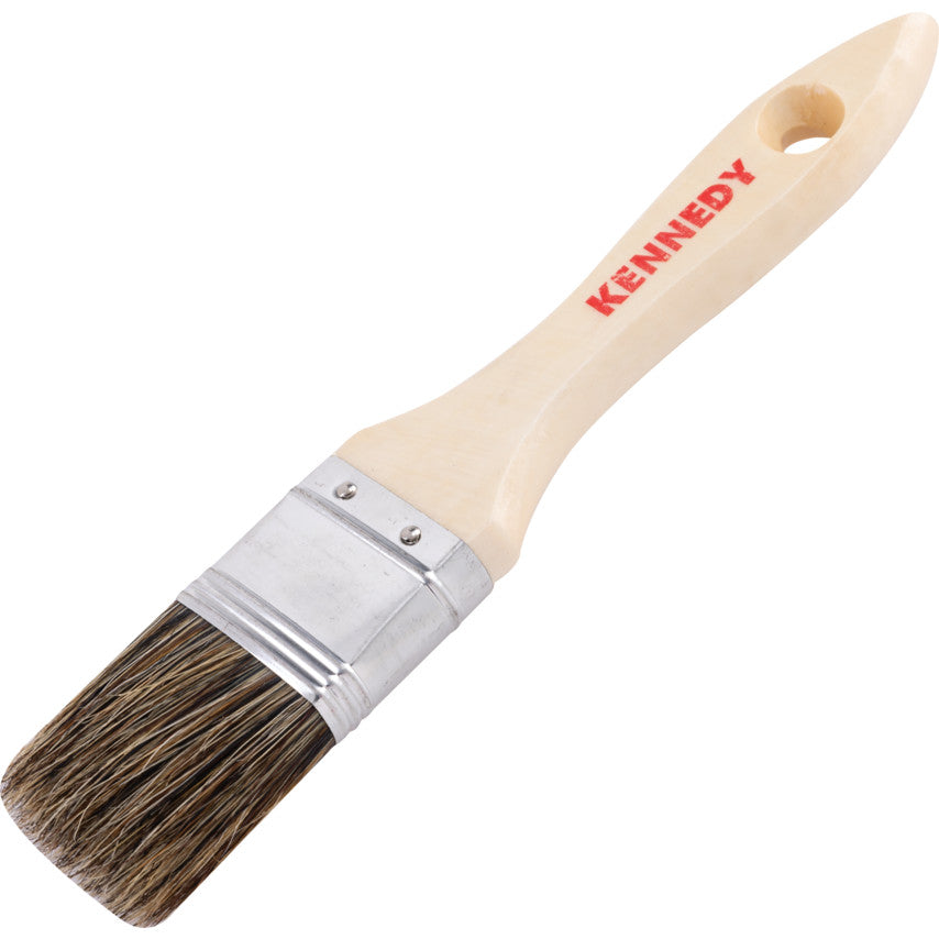 1.5in., Flat, Natural Bristle, Angle Brush, Handle Wood