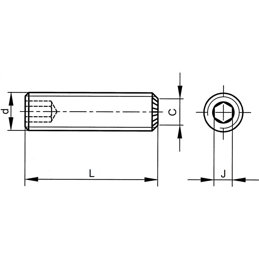 NO.10UNFx3/4 SKT SET SCREW - KNURLED CUP POINT (GR-45H) (14.9)