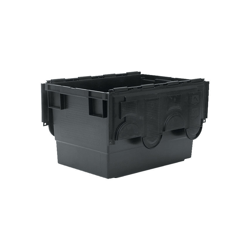 Euro Container with Lid, Black, 600x400x335mm, 68L