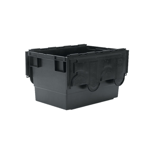 Euro Container with Lid, Black, 600x400x335mm, 68L