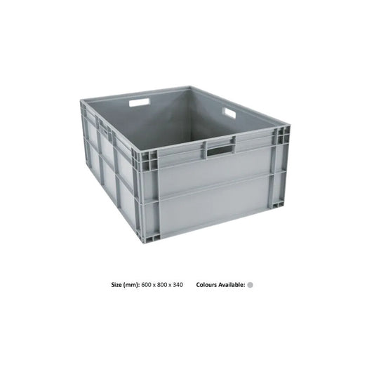 Euro Container, Plastic, Grey, 800x600x340mm