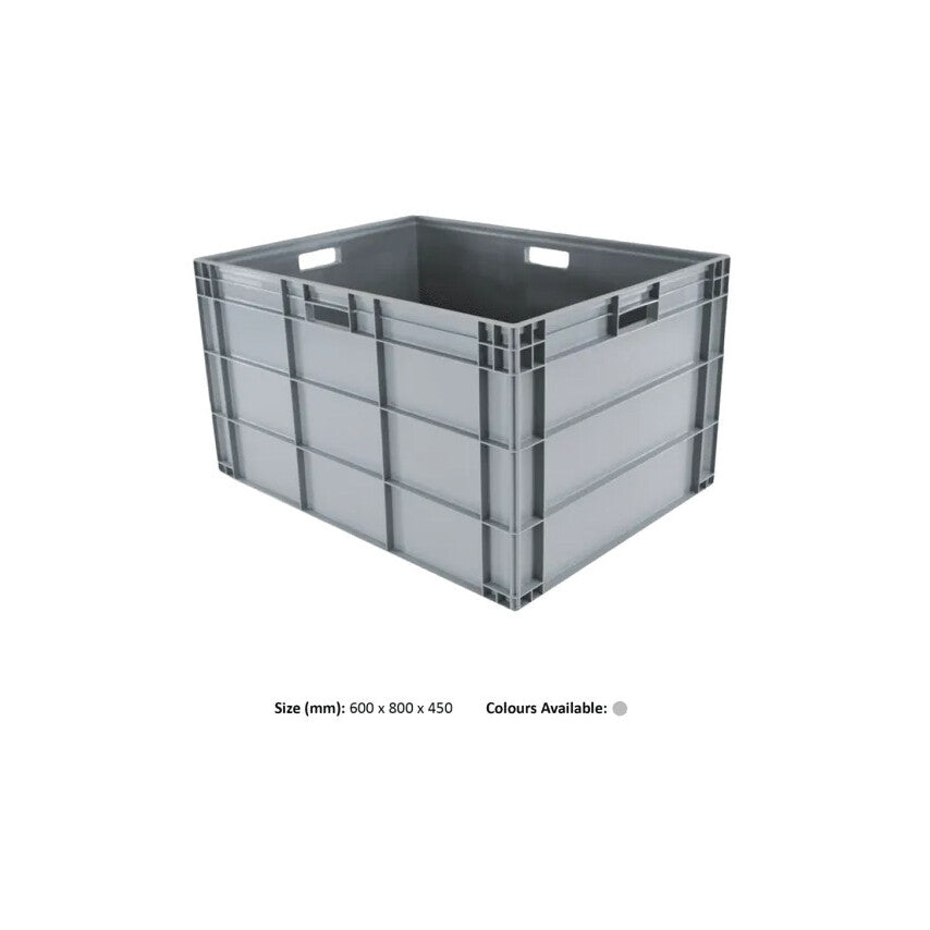 Euro Container, Plastic, Grey, 800x600x450mm