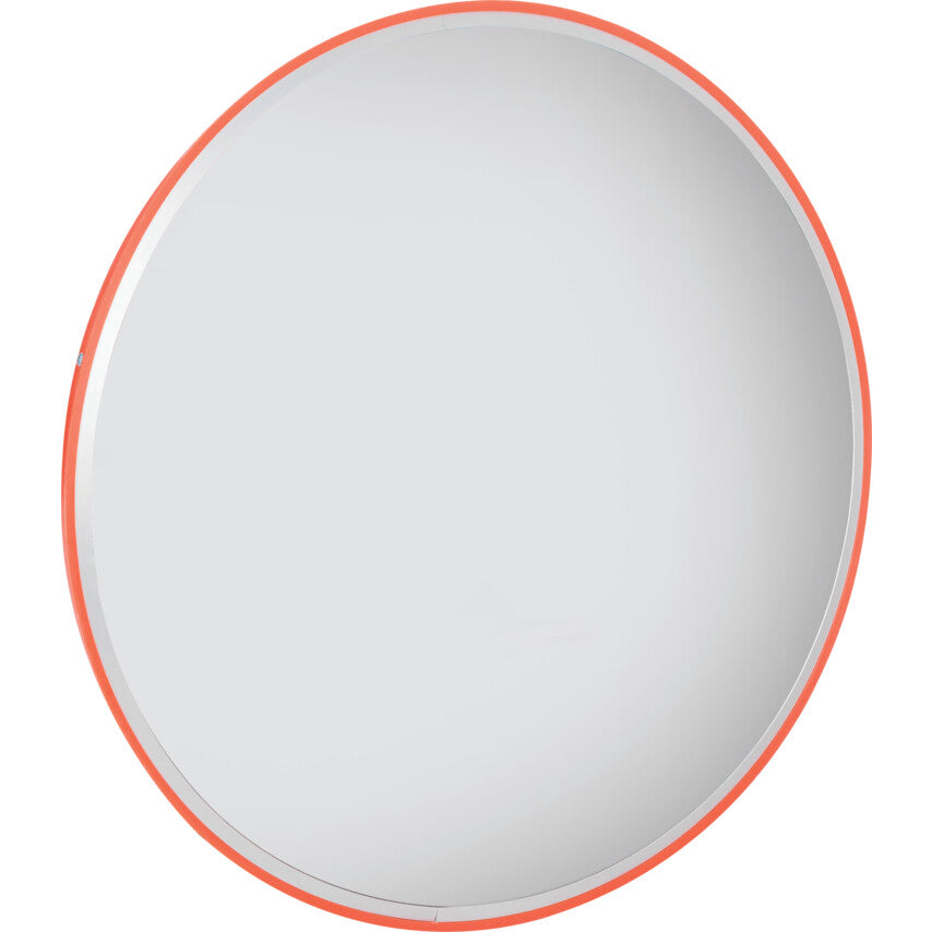 Interior Convex Mirror, Circular, Polymir, Orange Edge, 600mm Diameter
