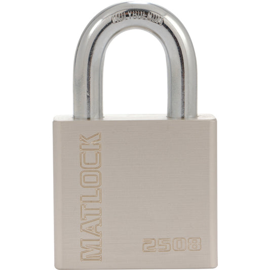 Keyed Padlock, Keyed Different, Hardened Steel, Silver, 50mm Width, Weatherproof