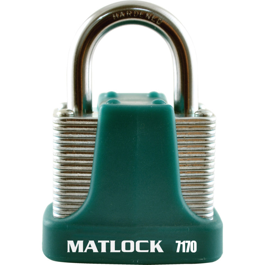 Keyed Padlock, Keyed Alike, Steel, Green, 40mm Width, Weatherproof