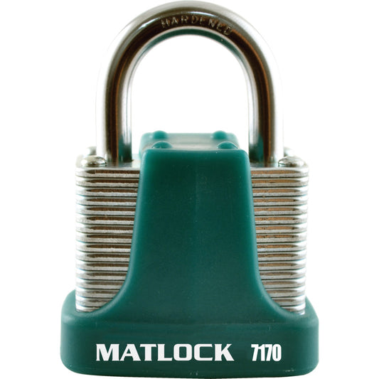 Keyed Padlock, Keyed Alike, Steel, Green, 40mm Width, Weatherproof