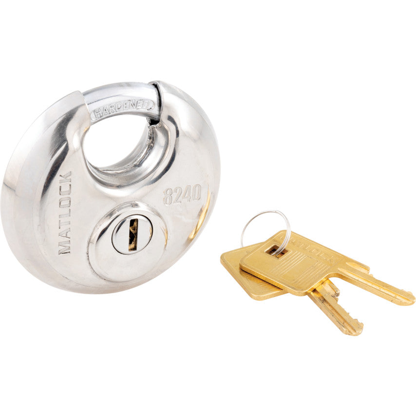 Keyed Padlock, Keyed Different, Steel, Silver, 70mm Width, Weatherproof