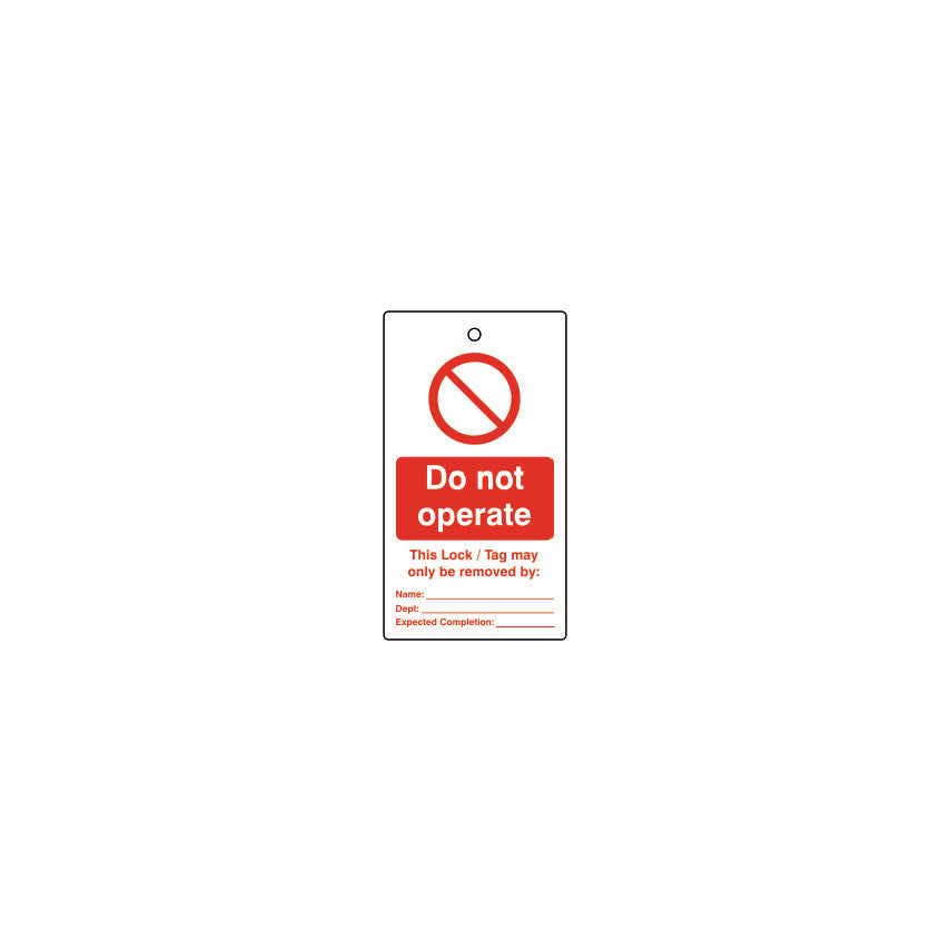 Lockout Tags Do Not Operate Single Sided Pack of 10