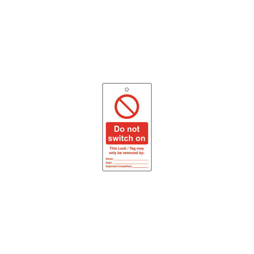 Lockout Tags Do Not Switch On Single Sided Pack of 10