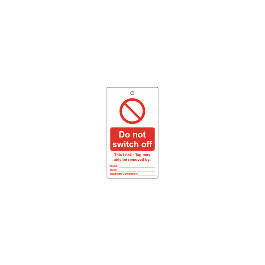 Lockout Tags Do Not Switch Off Single Sided Pack of 10
