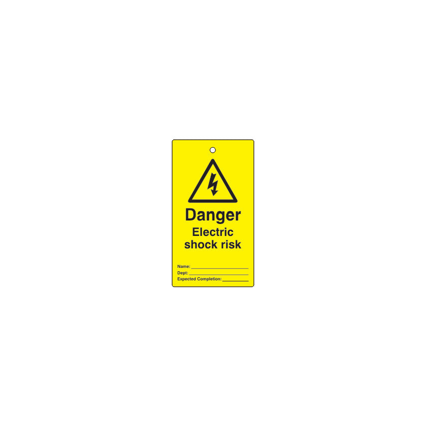 Electric Shock Risk Lockout Danger Tags 75mm x 135mm