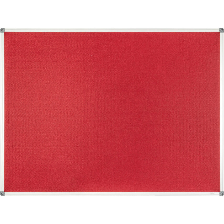 FELT NOTICE BOARD 1200x900mm RED ALUMINIUM TRIM