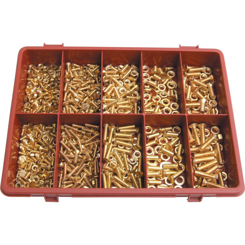 METRIC SLOTTED C/SUNK M/C SCREW KIT BRASS