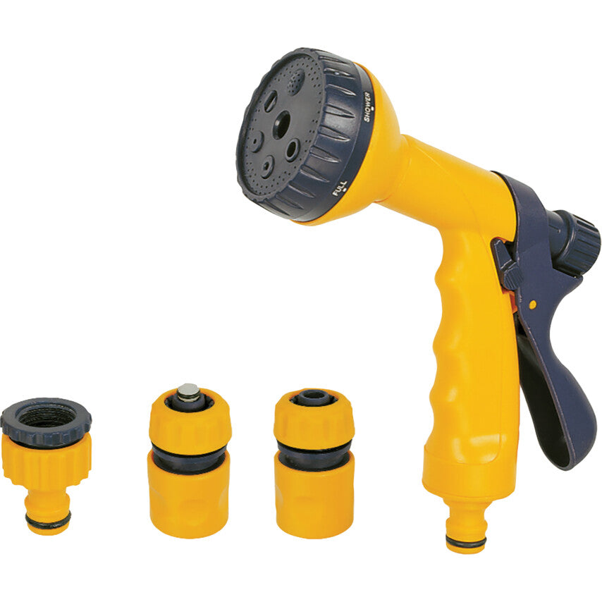 Spray Gun, 1/2in, Plastic Material, Yellow/Black, Set of 4