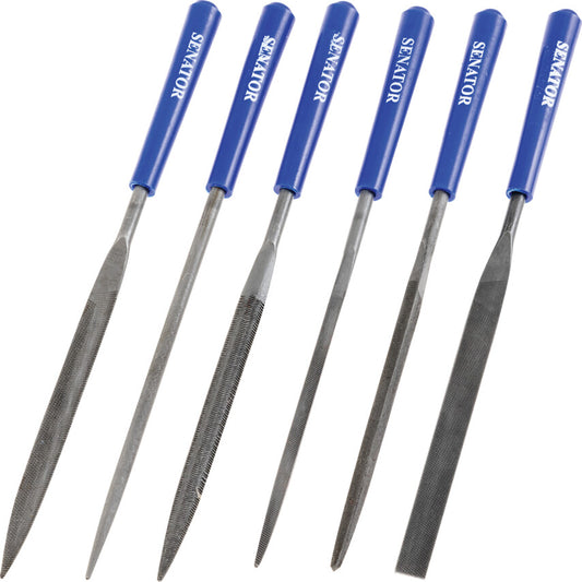 160mm(6.1/2") 6 Piece Second Cut Assorted Needle File Set