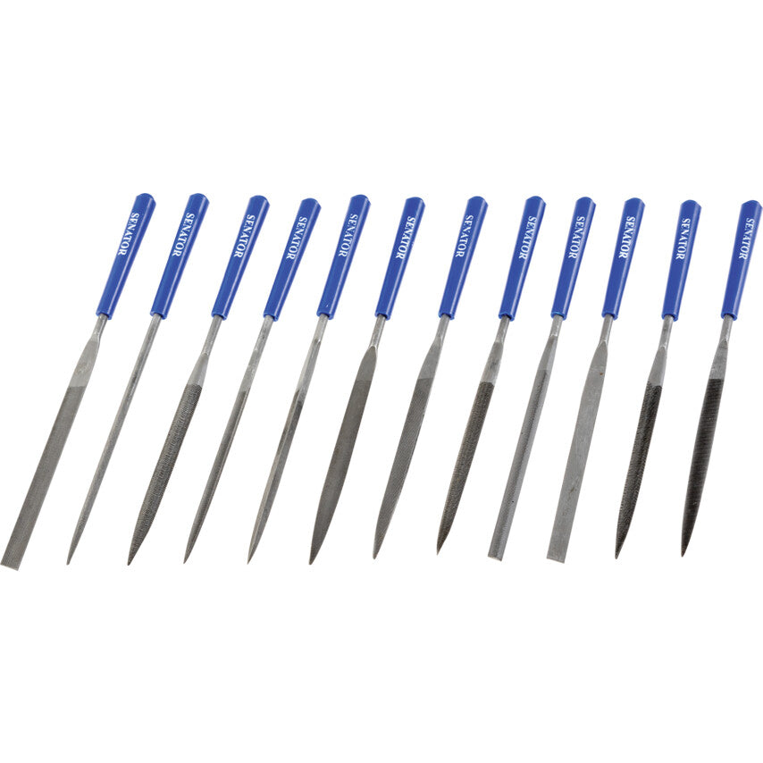 160mm (6.1/2") 12 Piece Second Cut Assorted Needle File Set