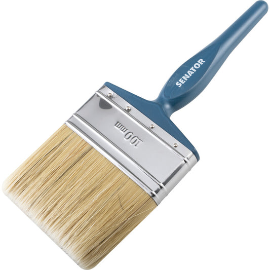 4in., Flat, Natural Bristle, Angle Brush, Handle Wood