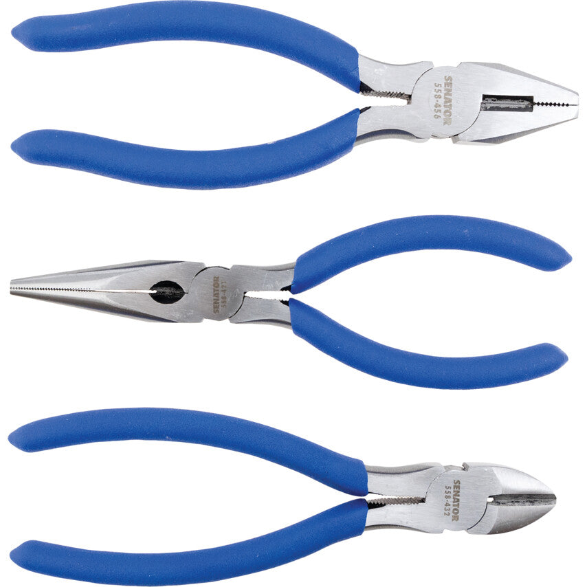 Pliers, Smooth and Serrated, Chrome Vanadium Steel, 150mm, Set