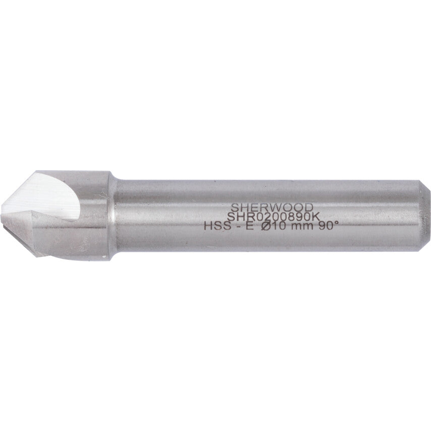 90°, Countersink, 10mm, Straight Shank, 3 fl, Cobalt High Speed Steel