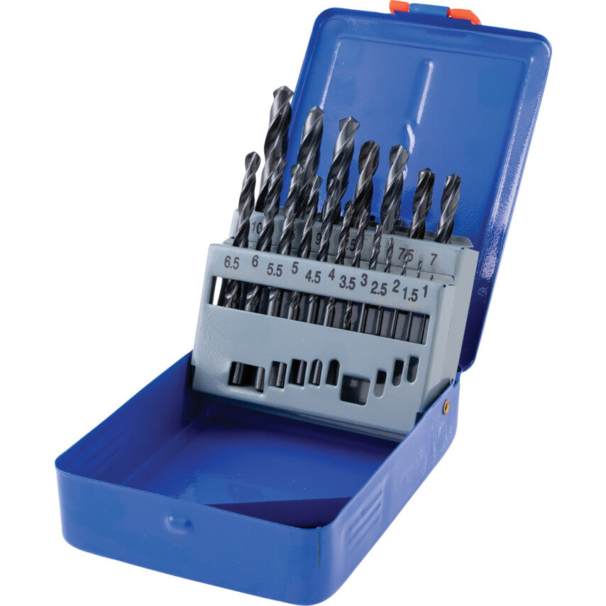 HSS Straight Shank Roll Forged Drill Set, 1-10mmx0.5mm, Set of 19