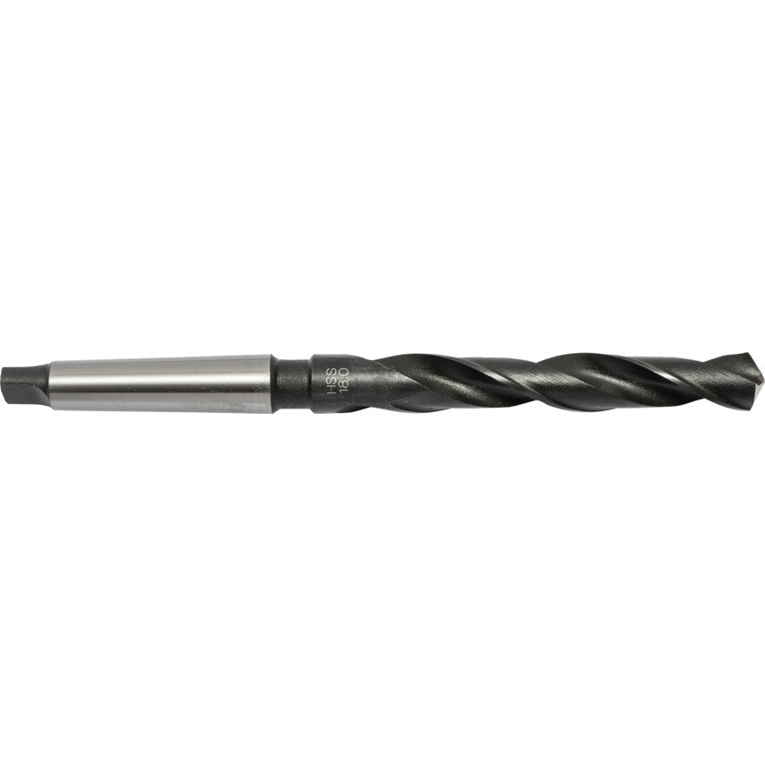 T100, Taper Shank Drill, MT2, 18mm, High Speed Steel, Standard Length
