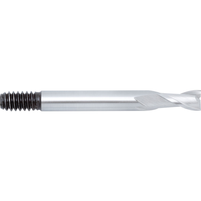 Short Slot Drill, 6mm, 2fl, Threaded Shank, High Speed Steel, Bright