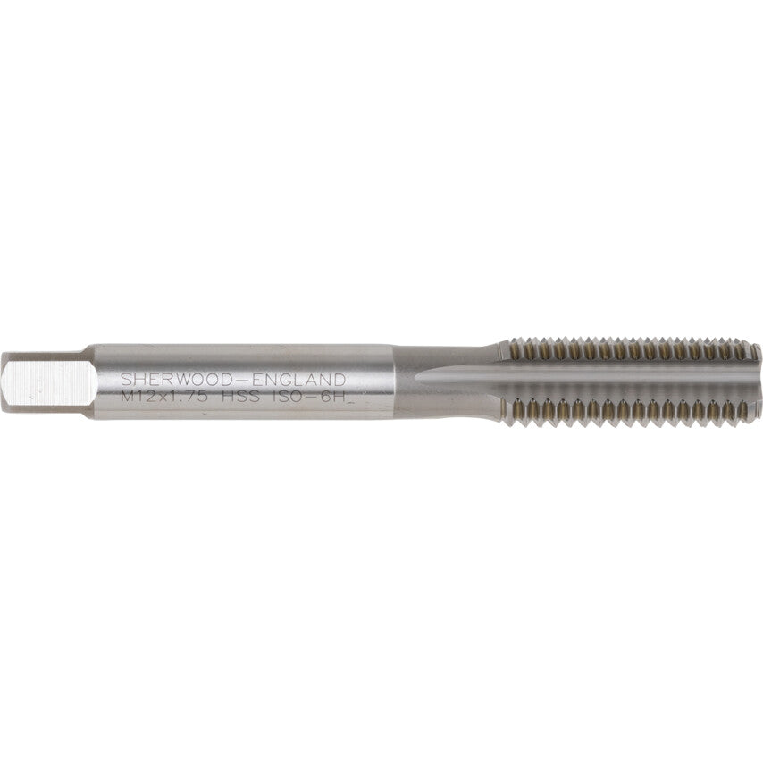 Plug Tap, 12mm x 1.75mm, Straight Flute, Metric Coarse, High Speed Steel, Bright