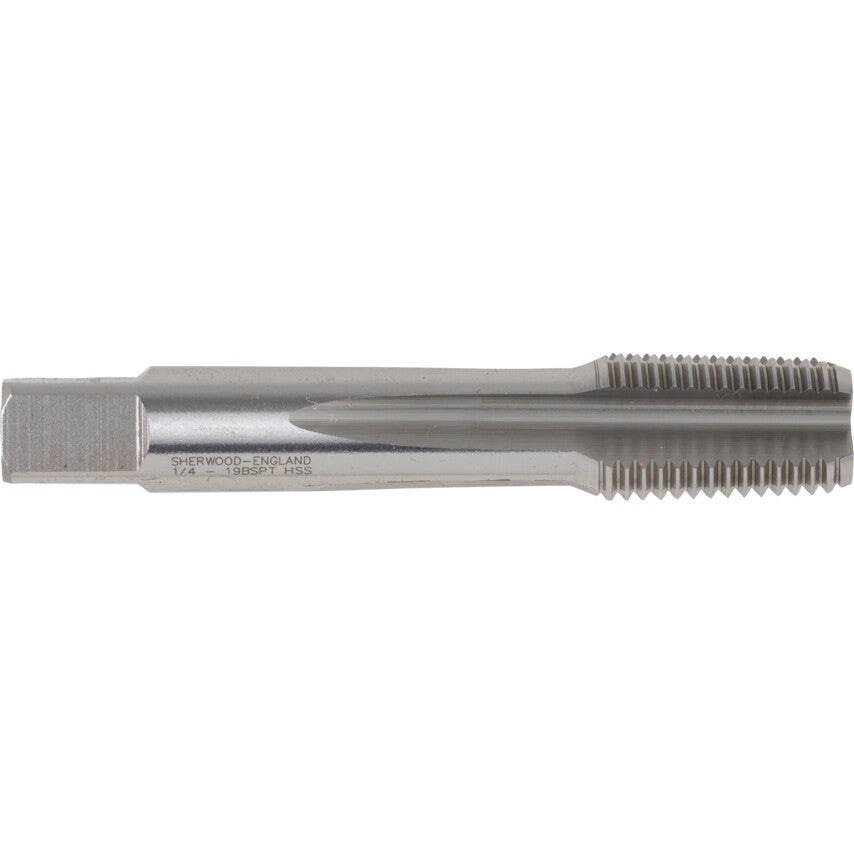 Plug Tap, Straight Flute, 1/4in. x 19 BSPT, High Speed Steel, BSPT, Bright