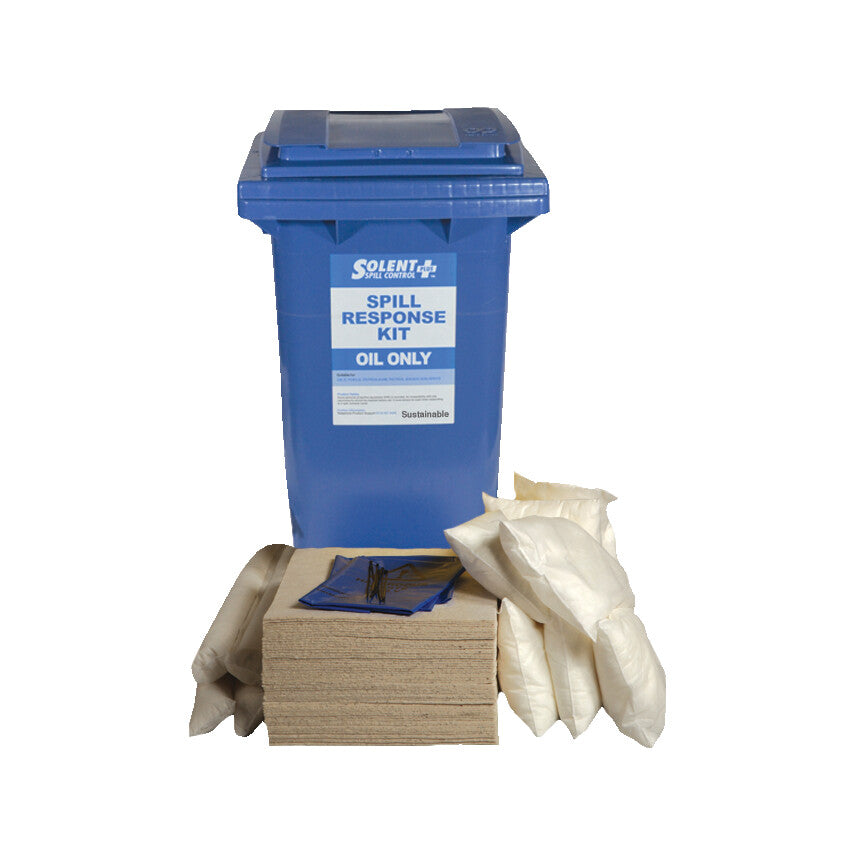 Oil Spill Kit, 120L Absorbent Capacity Per Kit, 95 x 47 x 54cm, Wheeled Bin