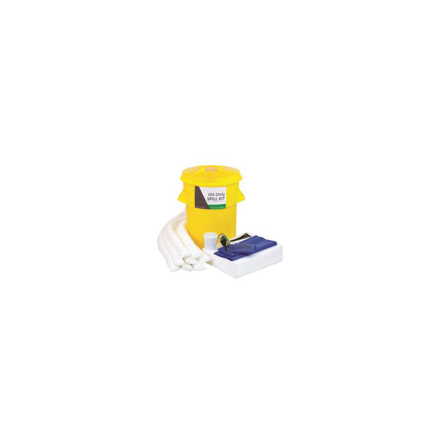 Oil Spill Kit, 90L Absorbent Capacity Per Kit, Circular Bin
