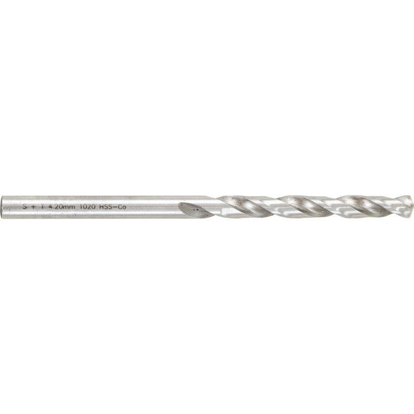 Jobber Drill, 4.2mm, Normal Helix, Cobalt High Speed Steel, Bright