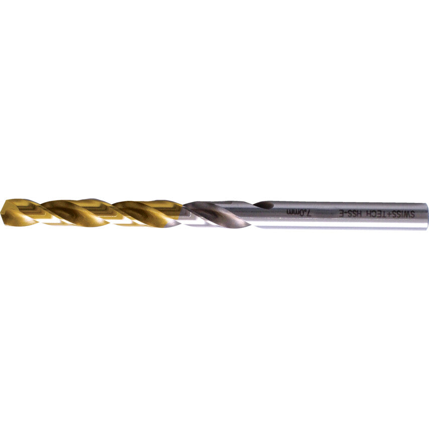 Jobber Drill, 2mm, Normal Helix, Cobalt High Speed Steel, TiN-Tipped