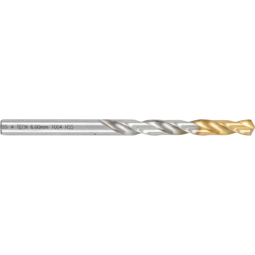 Jobber Drill, 6mm, Normal Helix, High Speed Steel, TiN