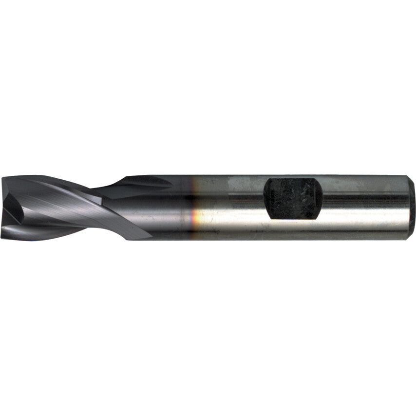 01, Short Series, Slot Drill, 12mm, 2 fl, Weldon Flat, Cobalt High Speed Steel, TiCN