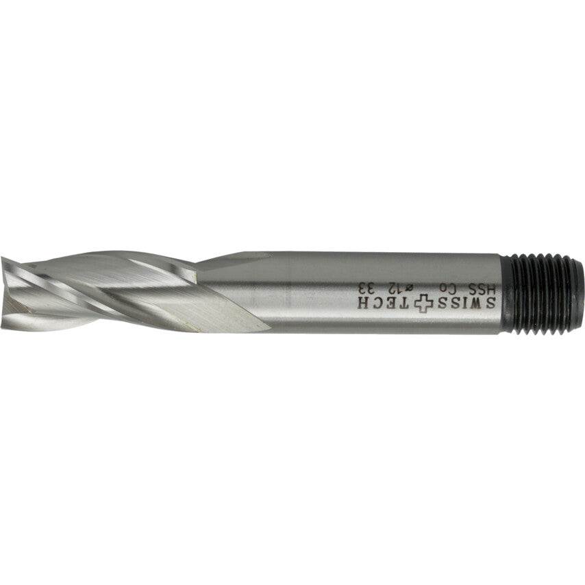 33, Regular, Slot Drill, 20mm, 3fl, Threaded Shank, Cobalt High Speed Steel, Uncoated