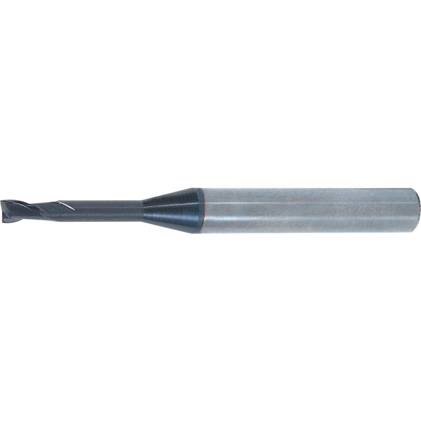 Long Slot Drill, 2.5mm, 2fl, Plain Round Shank, Carbide, AlTiN